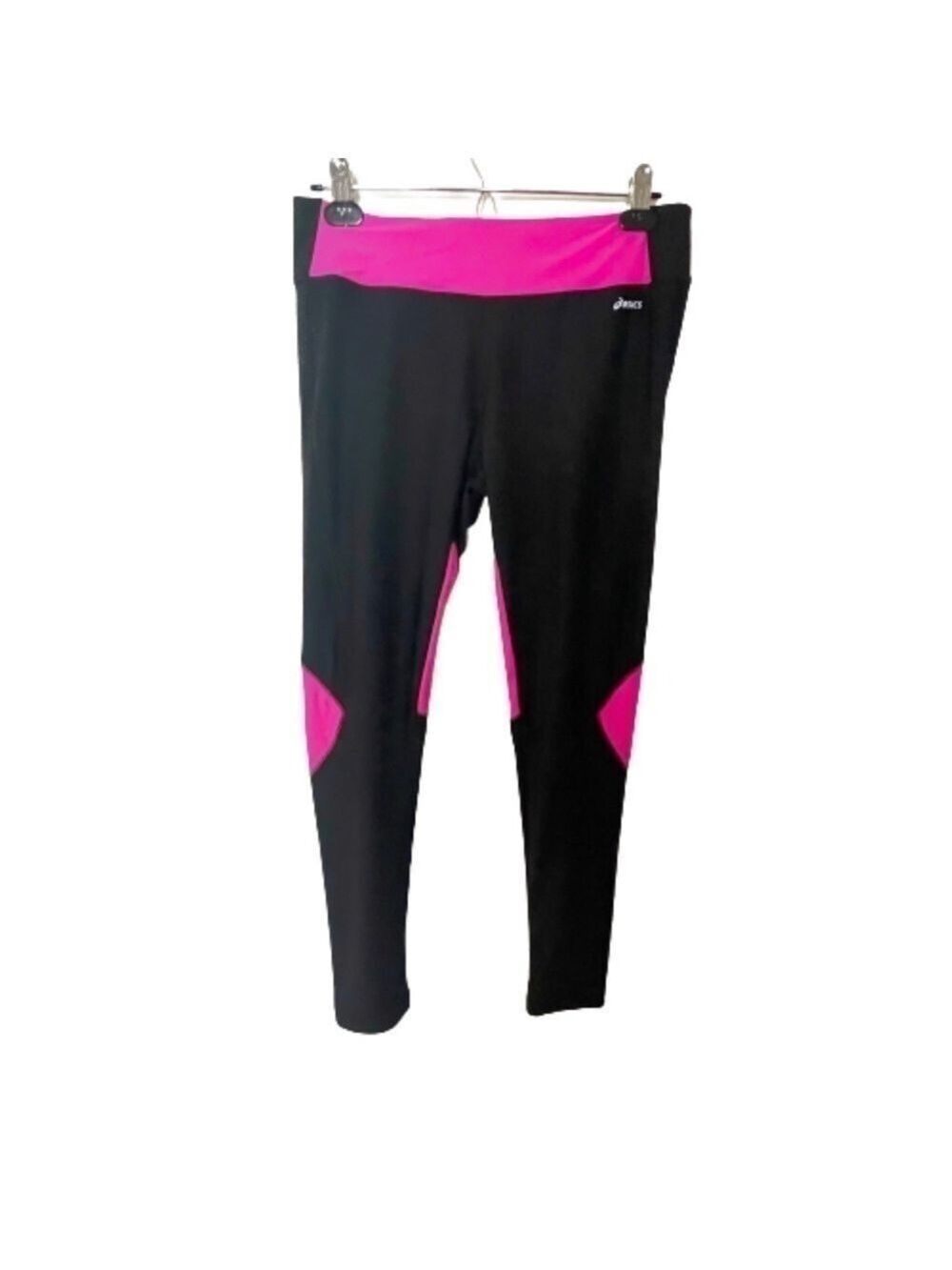 Women’s Asics Black & Pink Workout Leggings Size Medium!